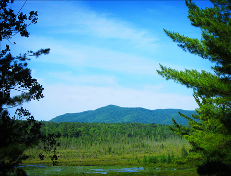 Saint Regis Mountain from the trail in front of the Paul Smiths VIC building