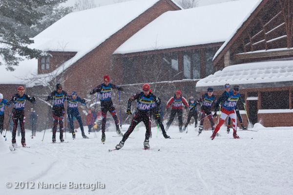 Nordic Skiing at the Paul Smiths VIC: Father Time Cross Country Ski Races (29 December 2012). Photo courtesy of Nancie Battaglia.  Used by permission.