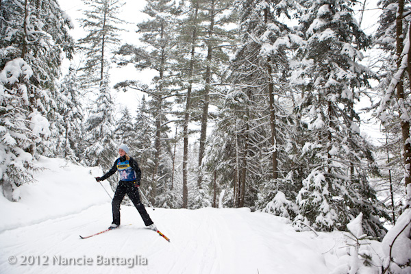 Nordic Skiing at the Paul Smiths VIC: Father Time Cross Country Ski Races (29 December 2012). Photo courtesy of Nancie Battaglia.  Used by permission.