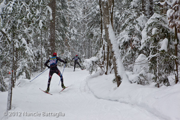 Nordic Skiing at the Paul Smiths VIC: Father Time Cross Country Ski Races (29 December 2012). Photo courtesy of Nancie Battaglia.  Used by permission.