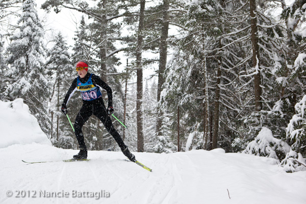 Nordic Skiing at the Paul Smiths VIC: Father Time Cross Country Ski Races (29 December 2012). Photo courtesy of Nancie Battaglia.  Used by permission.