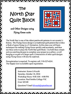 Quilt Workshop Flyer: North Star Quilt