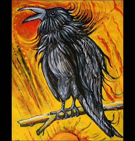 Arnold Sauther: Firebird.  Acrylics.